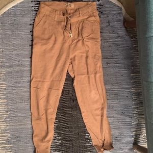Brown linen Free People pants